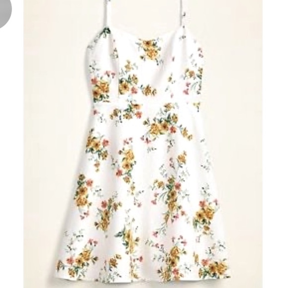Old Navy Fit& Flare Floral Linen Blend Cami Dress